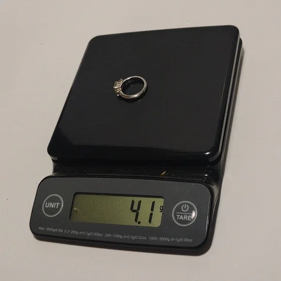 Tacori Set Of  Sterling 925 Silver Trio Princess CZ Ring And Matching Band Sz 7 - Picture 9 of 16